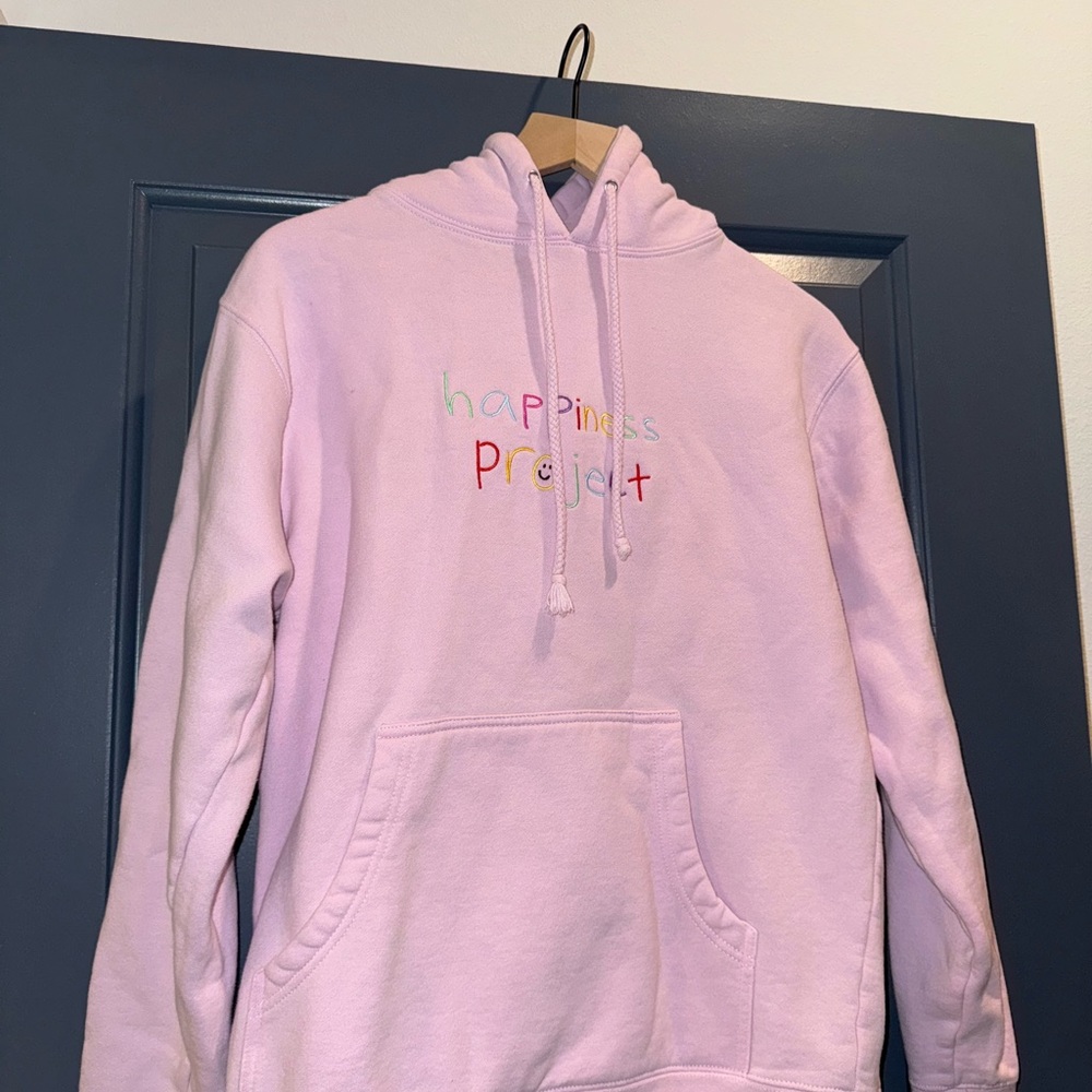 Happiness Project Pink Hoodie in size small